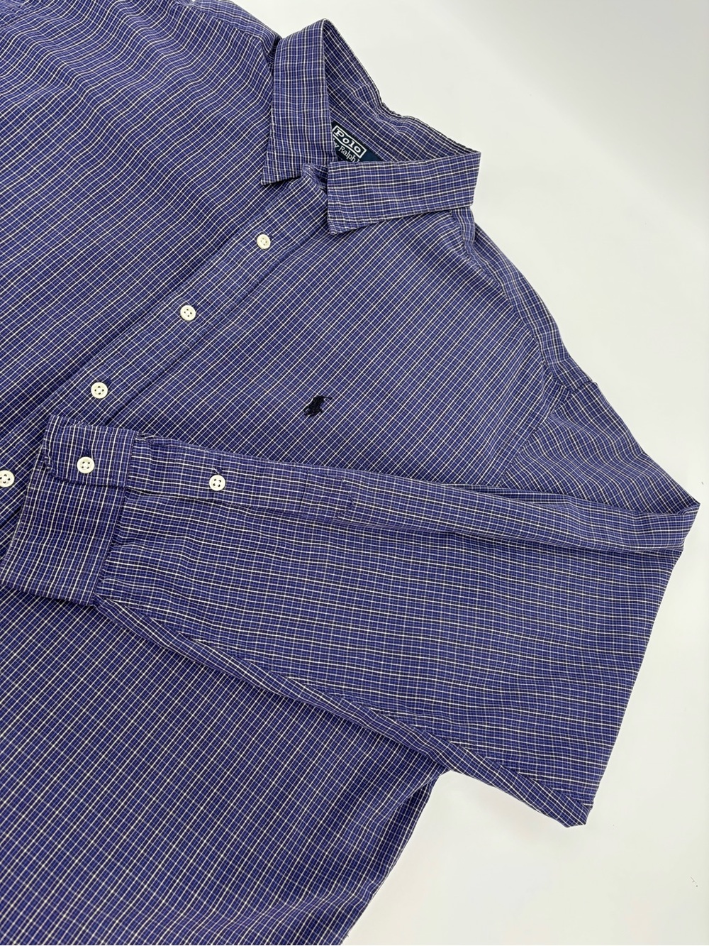 Polo Ralph Lauren Lowell Sport Shirt Mens XXL Purple Blue Plaid Check LS Cotton